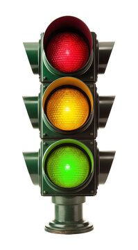 Traffic Light Isolated on Transparent Background
