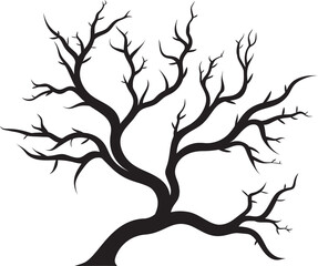 Vacant Vegetation Vector Emblem of Dead Tree Branches Sere Stump Stamp Dry and Dead Tree Branch Logo