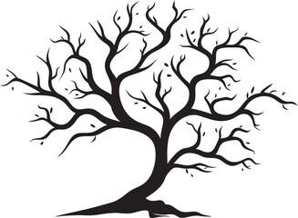 Faint Foliage Facade Depiction of Dry and Dead Tree Branches Devoid Dendrite Design Emblem of Desolate Tree Branches