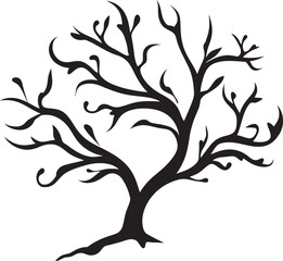 Stark Stick Symbolism Dry Tree Branch Vector Icon Forsaken Foliage Insignia Logo Design of a Dead Tree Branch