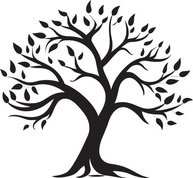 Lifeless Limb Logo Dry and Dead Tree Branch Emblem Barren Bough Badge Vector Logo of a Dead Tree Branch