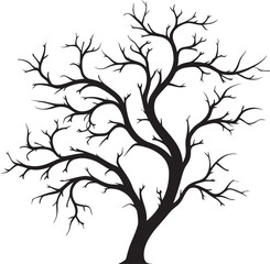 Withered Wood Symbol Dry and Dead Tree Icon Forsaken Foliage Insignia Logo Design of a Dead Tree Branch