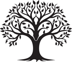 Arid Arboreal Badge Symbol of Dry and Dead Tree Branches Lifeless Limb Logo Dry and Dead Tree Branch Emblem