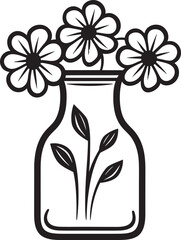 Petal Paragon Blossom Bottle Emblem Design Floral Phials Botanical Vector Logo Icon