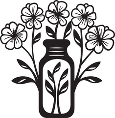 Fragrant Flasks Vector Logo of Floral Bottles Undead Directive Zombie Hand Signboard Vector Emblem