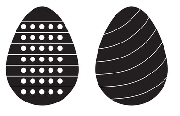 Easter Egg Icon Black Painted Eggs Illustration Happy Easter Hunt Symbol Holiday Logo April Spring Sign Isolated Variations