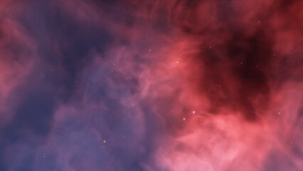 bright nebula, nebula in space, majestic red-purple nebula, beautiful space background 3D render
