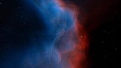 bright nebula, nebula in space, majestic red-purple nebula, beautiful space background 3D render
