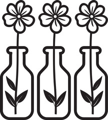 Perfumed Petal Potion Bottled Floral Emblem Floral Essence Elixir Blossomed Bottle Logo