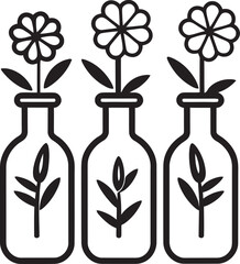 Fototapeta na wymiar Scented Bouquet Bottling Flower in Bottle Vector Icon Perfumed Petal Potion Bottled Floral Emblem