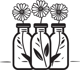 Perfumed Petal Potion Bottled Floral Emblem Floral Essence Elixir Blossomed Bottle Logo