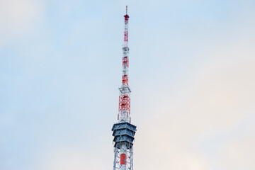 TV tower close-up against the sky