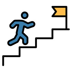 Ladder Success Icon Element For Design