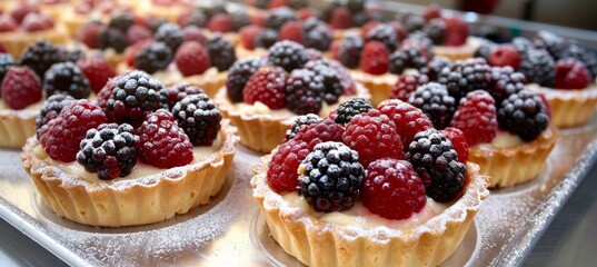 Studio shots of delicious tarts on indoor kitchen table for food photography enthusiasts