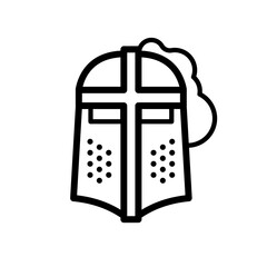 Medieval knight helmet, knight's helmet - vector icon