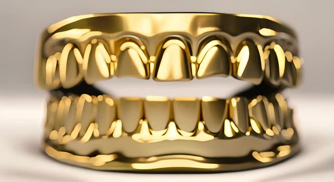 Gold teeth.