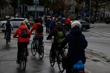 Bikers riding in the city