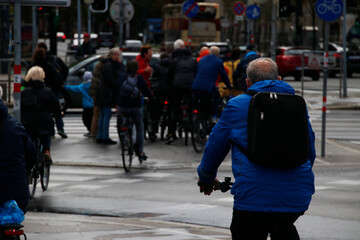Bikers riding in the city