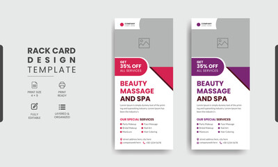 Spa dl rack card template design - obrazy, fototapety, plakaty