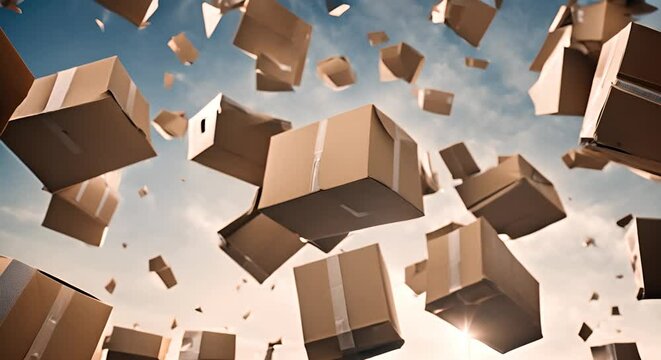 Shipping packages in the sky.