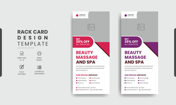 Spa dl rack card template design