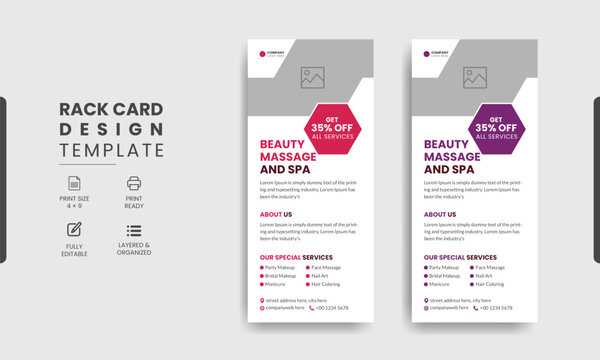 Spa dl rack card template design