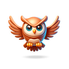 Owl 3D animal illustration.