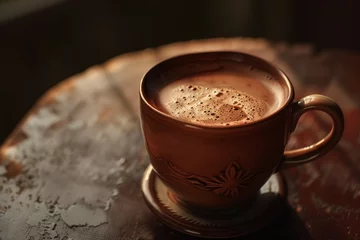 Keuken spatwand met foto Hot chocolate drink in a cup on a table © Madeleine Steinbach