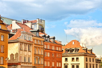 Apartment buildings in Warsaw old town, Poland