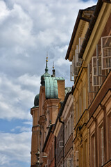 Historical buildings in the old town of Warsaw, Poland