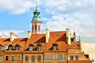 Fototapeta premium Historical buildings in the old town of Warsaw, Poland