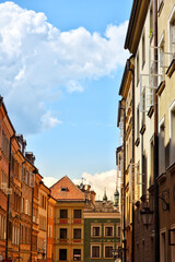 Historical buildings in the old town of Warsaw, Poland