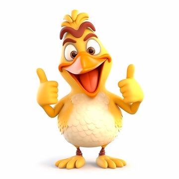 Colorful cartoon duck is depicted in the image, enthusiastically giving a thumbs up gesture. Duck appears cheerful and animated in its expression,