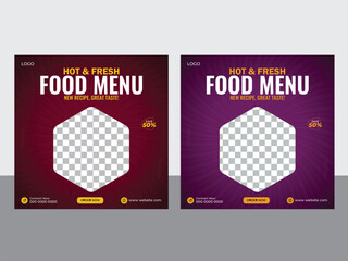 Food menu social media post design 