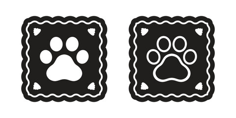 dog paw vector footprint icon logo square doodle cat kitten pet puppy cartoon character illustration symbol design clip art