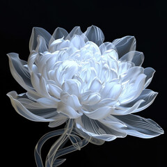 Beautiful white chrysanthemum flower isolated on white background, 3D model for sale