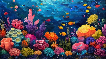 Fototapeta na wymiar Colorful Underwater Scene