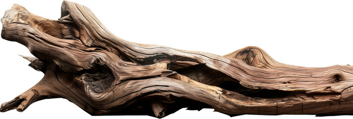 Driftwood sculpture, cut out transparent - obrazy, fototapety, plakaty