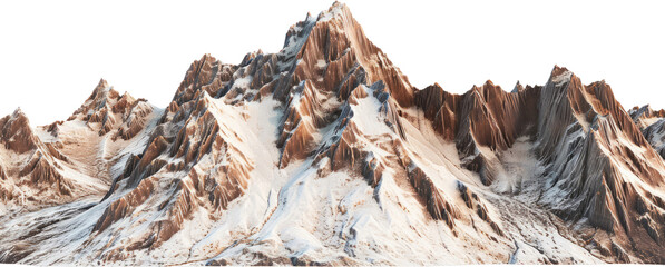 Obraz premium Majestic snow-capped mountain peaks, cut out transparent