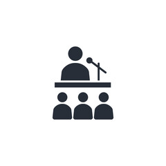 Press conference icon. vector.Editable stroke.linear style sign for use web design,logo.Symbol illustration.