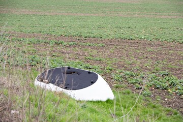 garbage disposal on a field