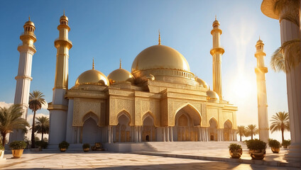 Fototapeta na wymiar Ramadan with beautiful mosque 