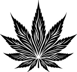 Cannabis leaf Black Vector in the Mexican Style