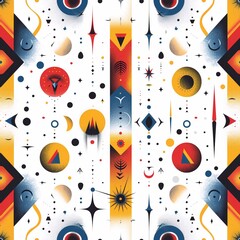 Obraz premium Tribal Seamless Pattern textile art background illustration texture generative ai