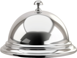 Silver cloche food cover, cut out transparent