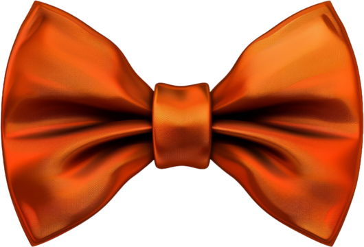 Elegant orange bow tie, cut out transparent