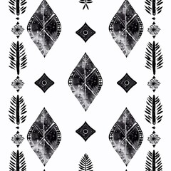 Tribal Seamless Pattern textile art background illustration texture generative ai - obrazy, fototapety, plakaty