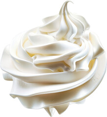 Obraz na płótnie Canvas Whipped cream swirl, cut out transparent