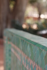 Bench in a park of Marrakech
