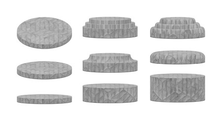 empty podium concrete mockup for product showcase, pedestal for display product
